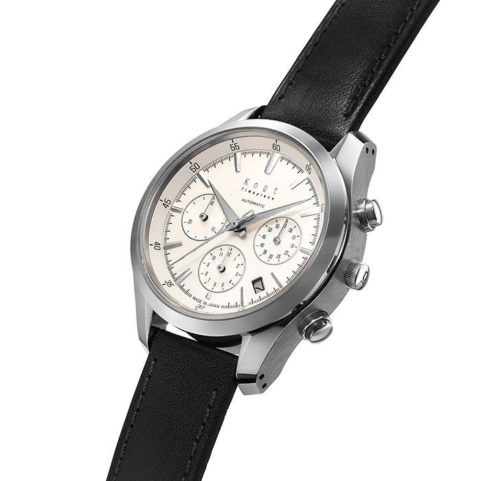 Knot 腕時計　オートマティッククロノグラフ　機械式　国産　ブランド文字盤のカラーホワイト系