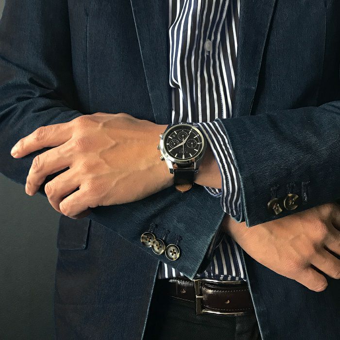 Knot ATC-40SVBK 機械式腕時計 メンズ 自動巻き ブラック 日本製 40mm クロノグラフ – Maker's Watch Knot