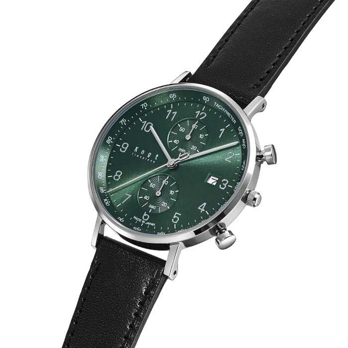 Knot CC-39ASVGN 腕時計 メンズ レディース クォーツ グリーン 日本製 39mm クロノグラフ – Maker's Watch Knot