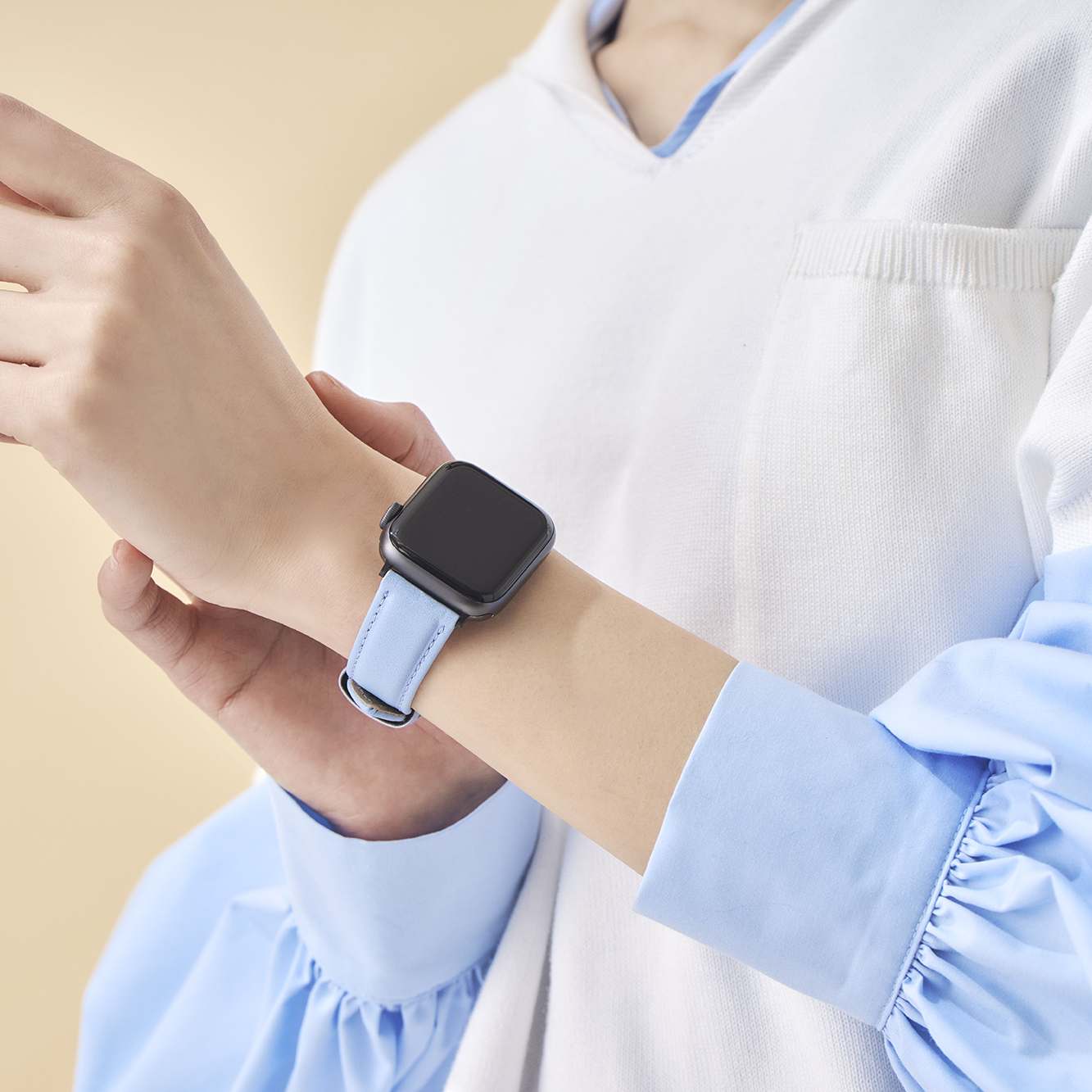 S20-SWP-LBL Apple Watch バンド 革日本製メンズ レディース ライト