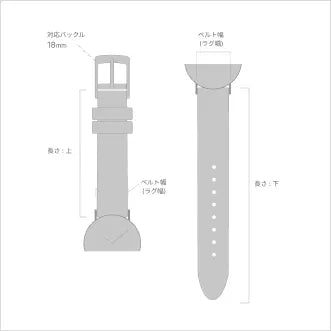 Knot S18-SFC-GR-L 時計ベルト バンド クロコダイル レザー 18mm Knot S18-SFC-GR-L 時計ベルト バンド クロコダイル レザー 18mm