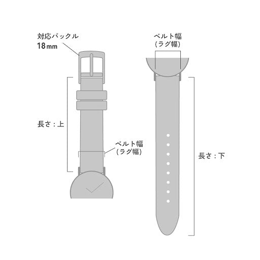 Knot S18-SD-BK 時計ベルト バンド 本革 18mm ブラック 防水 – Maker's 