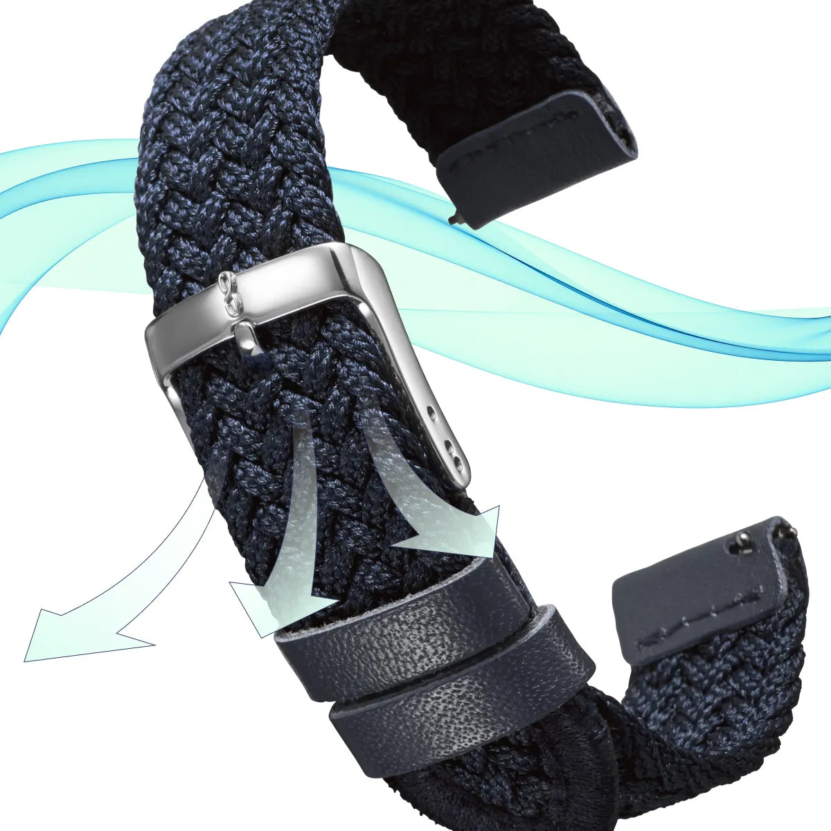 Knot S18-MK-BK 時計ベルト バンド くみひも 18mm ブラック 水洗い可能 Knot S18-MK-BK 時計ベルト バンド くみひも 18mm ブラック 水洗い可能