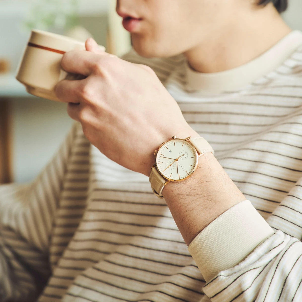 Knot S18-TD-IV 時計ベルト バンド 本革 18mm アイボリー クロコダイル