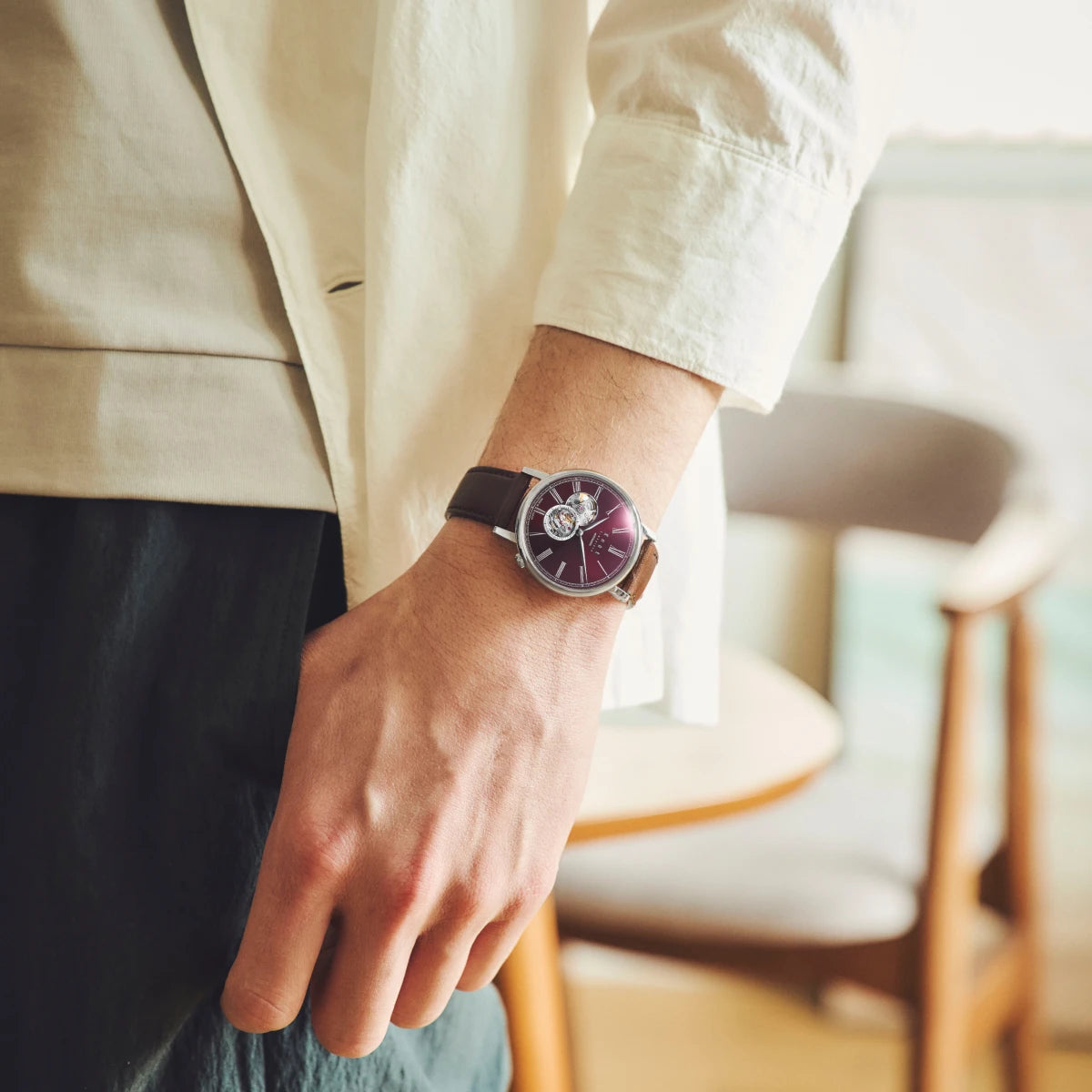 Knot S18-TT-DB 時計ベルト バンド 本革 18mm ダークブラウン 栃木 Knot S18-TT-DB 時計ベルト バンド 本革 18mm ダークブラウン 栃木
