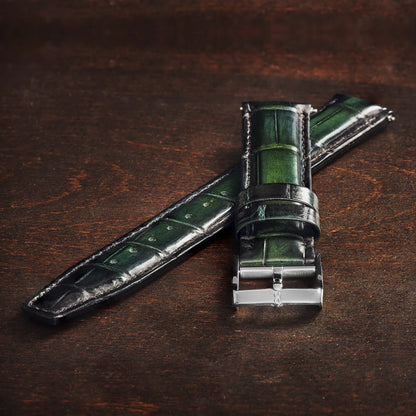 Knot S18-SFC-PGR 時計ベルト バンド パティーヌ仕上げ クロコダイル Knot S18-SFC-PGR 時計ベルト バンド パティーヌ仕上げ クロコダイル