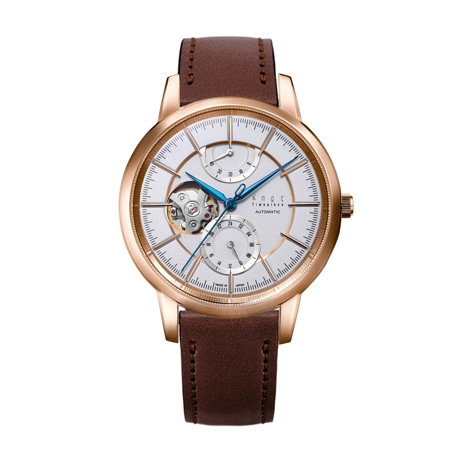 knot メカニカルオープンハート40mm ローズゴールド×シルバー Knot CAP-40RGSV 腕時計 メンズ 自動巻き ローズゴールド